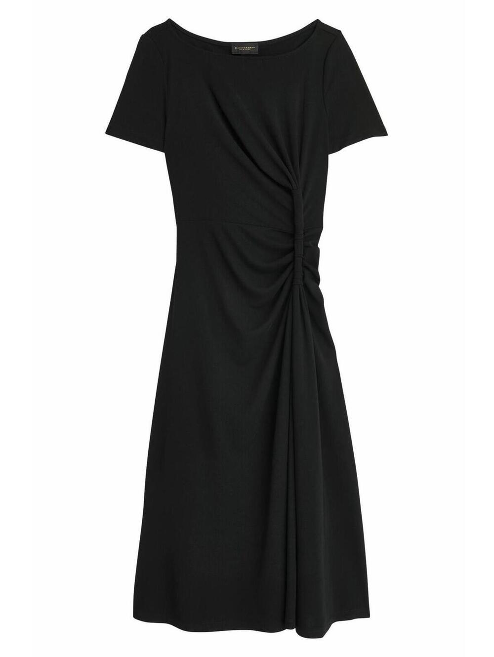 New Donna Karan New York Twist Detail Knit Midi Dress In Black Sz 6 - Picture 5 of 12
